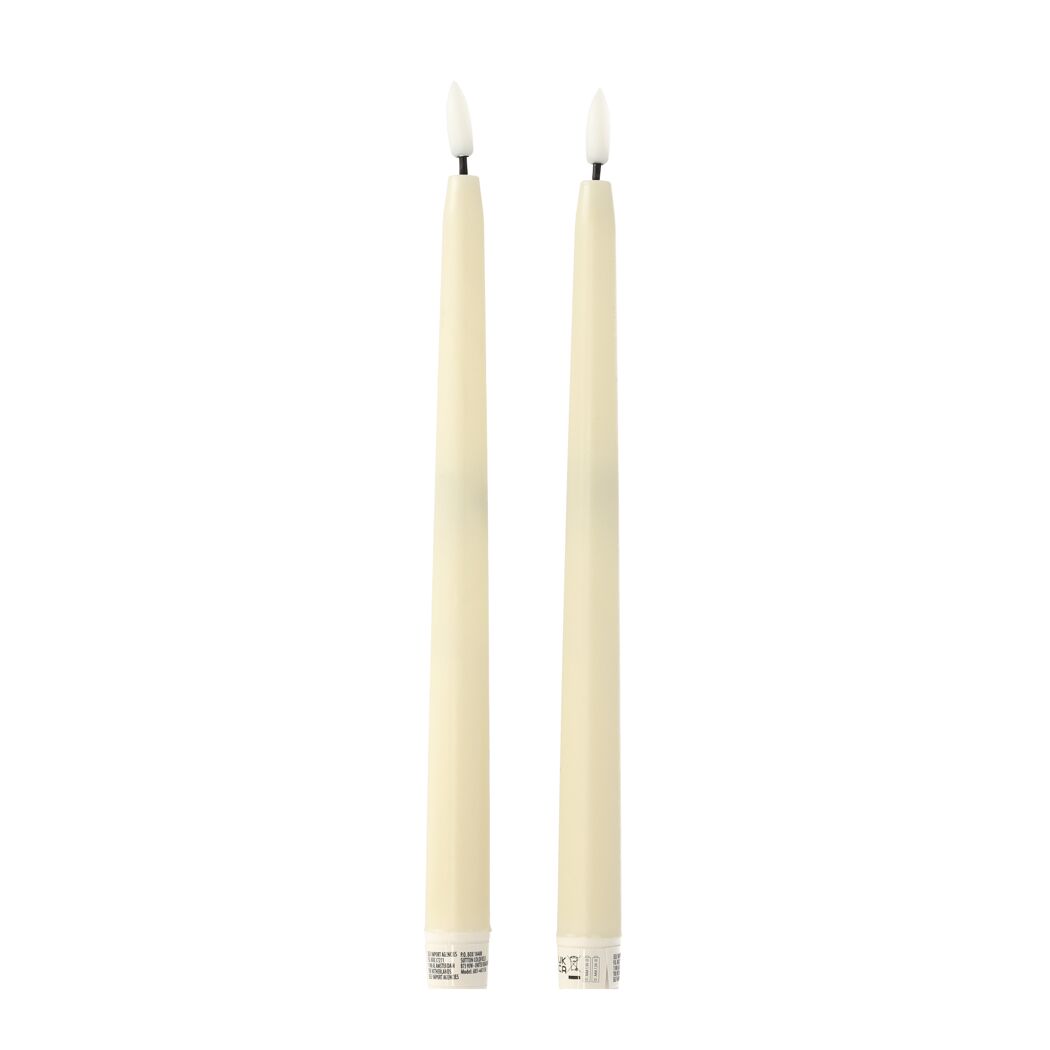 LED-Stabkerzen cremefarben 27 cm 2 Stück