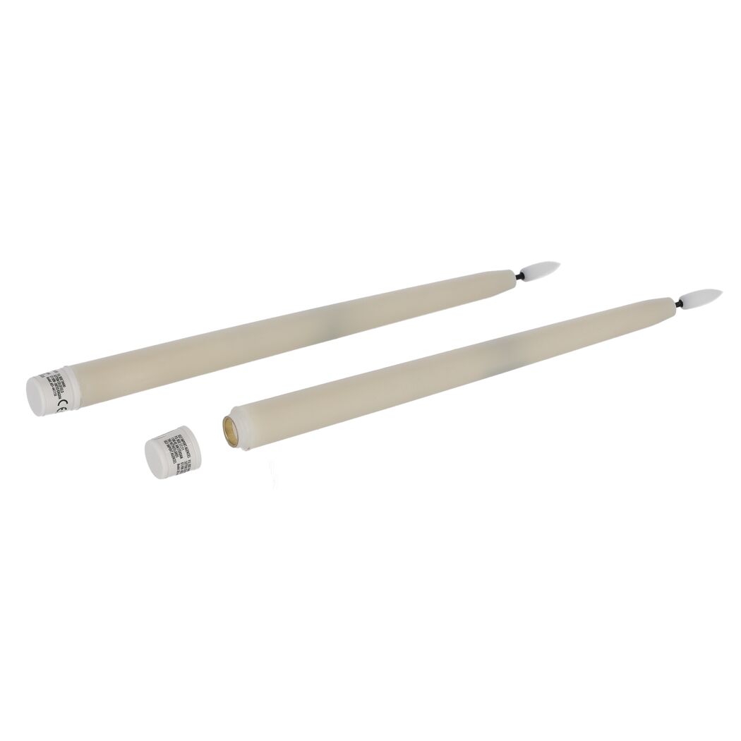 LED-Stabkerzen cremefarben 27 cm 2 Stück