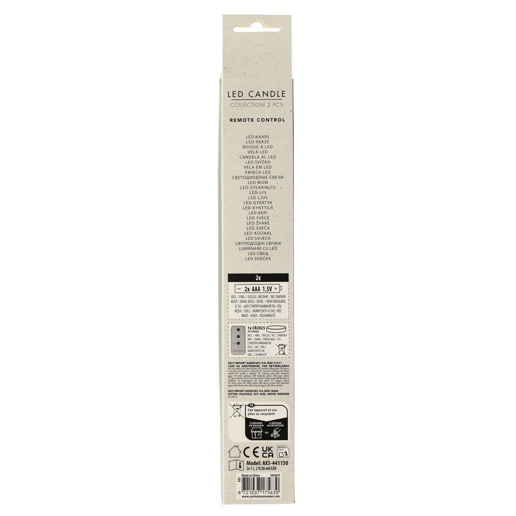 LED-Stabkerzen cremefarben 27 cm 2 Stück