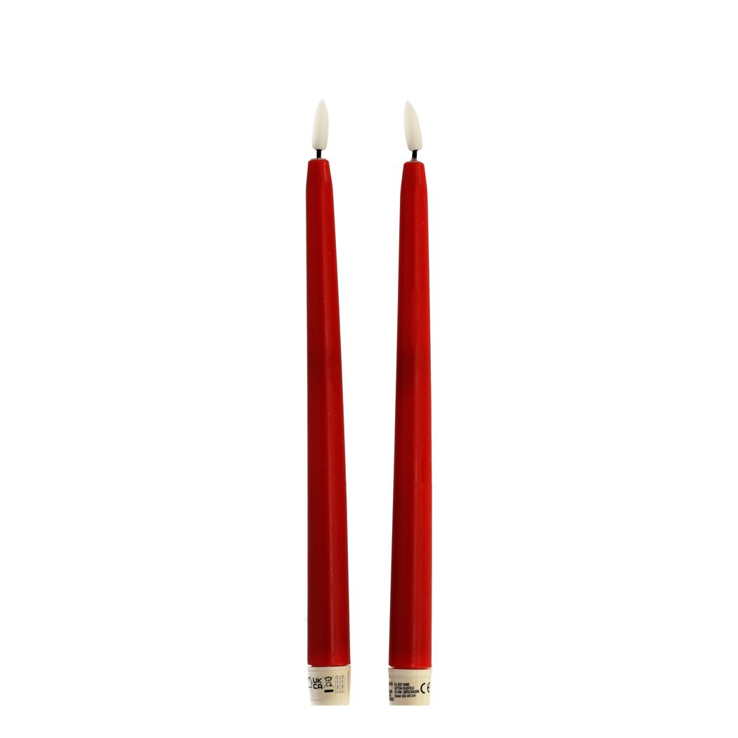 LED-Stabkerzen rot 27 cm 2 Stück