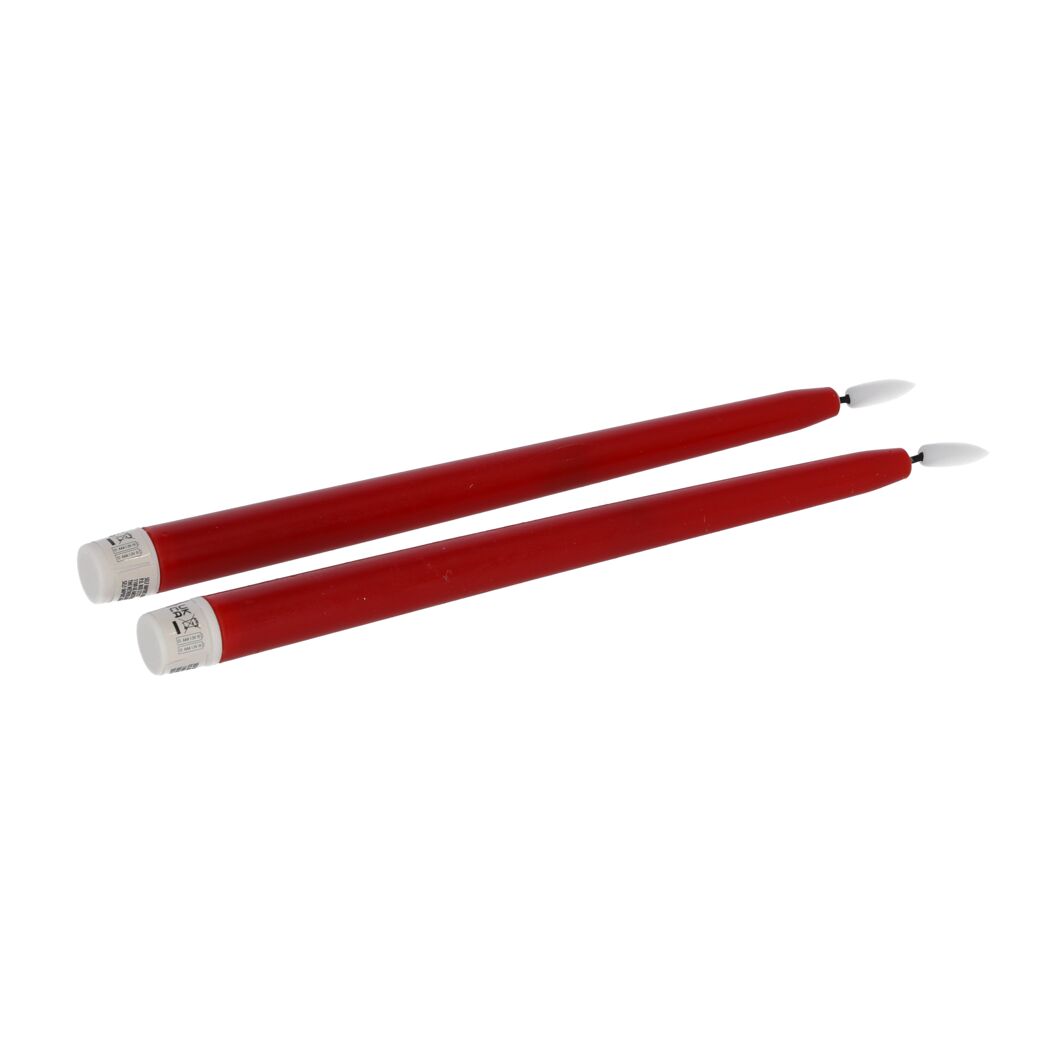 LED-Stabkerzen rot 27 cm 2 Stück