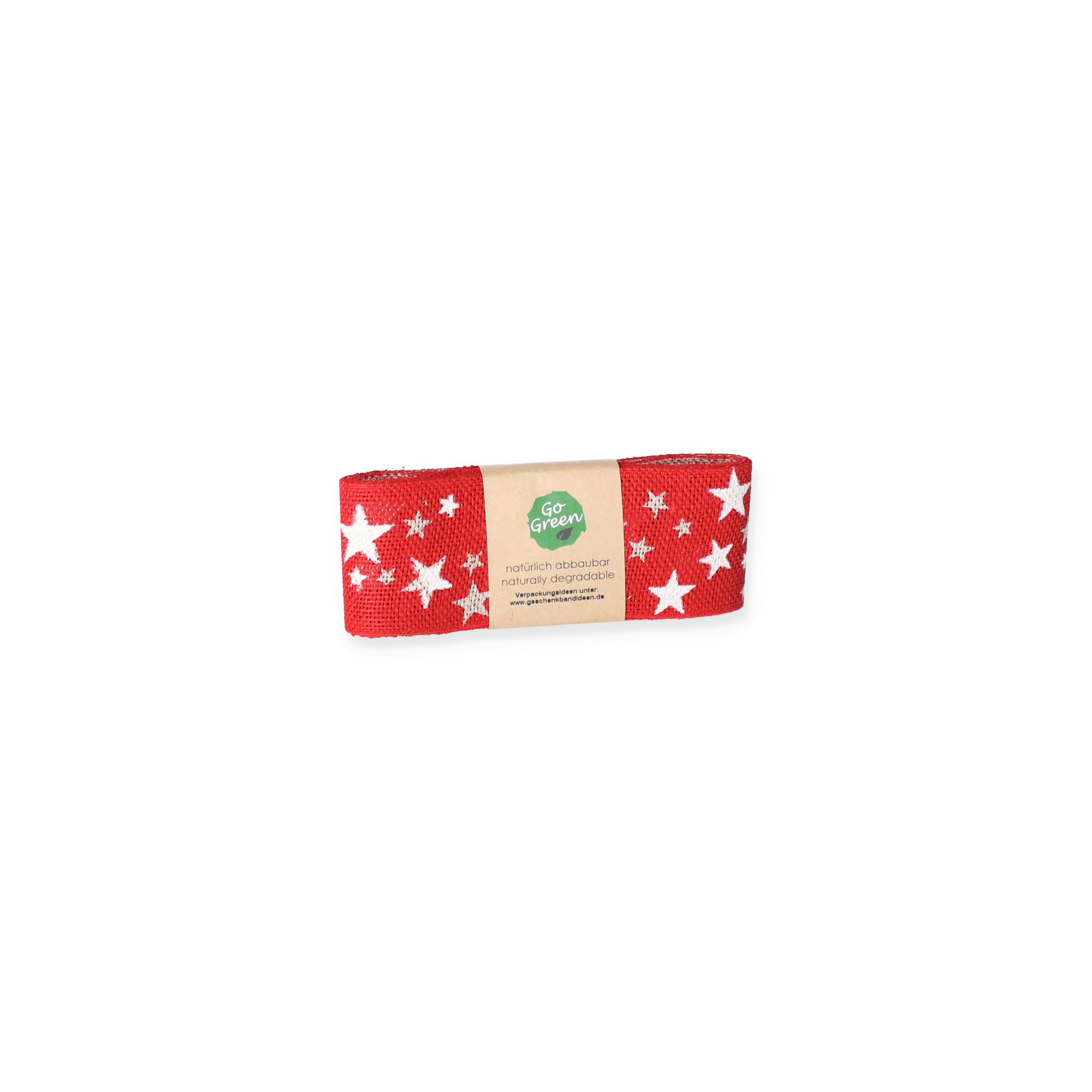 Geschenkband 'Abendhimmel' Baumwolle rot/weiß 40 mm x 2 m + product picture