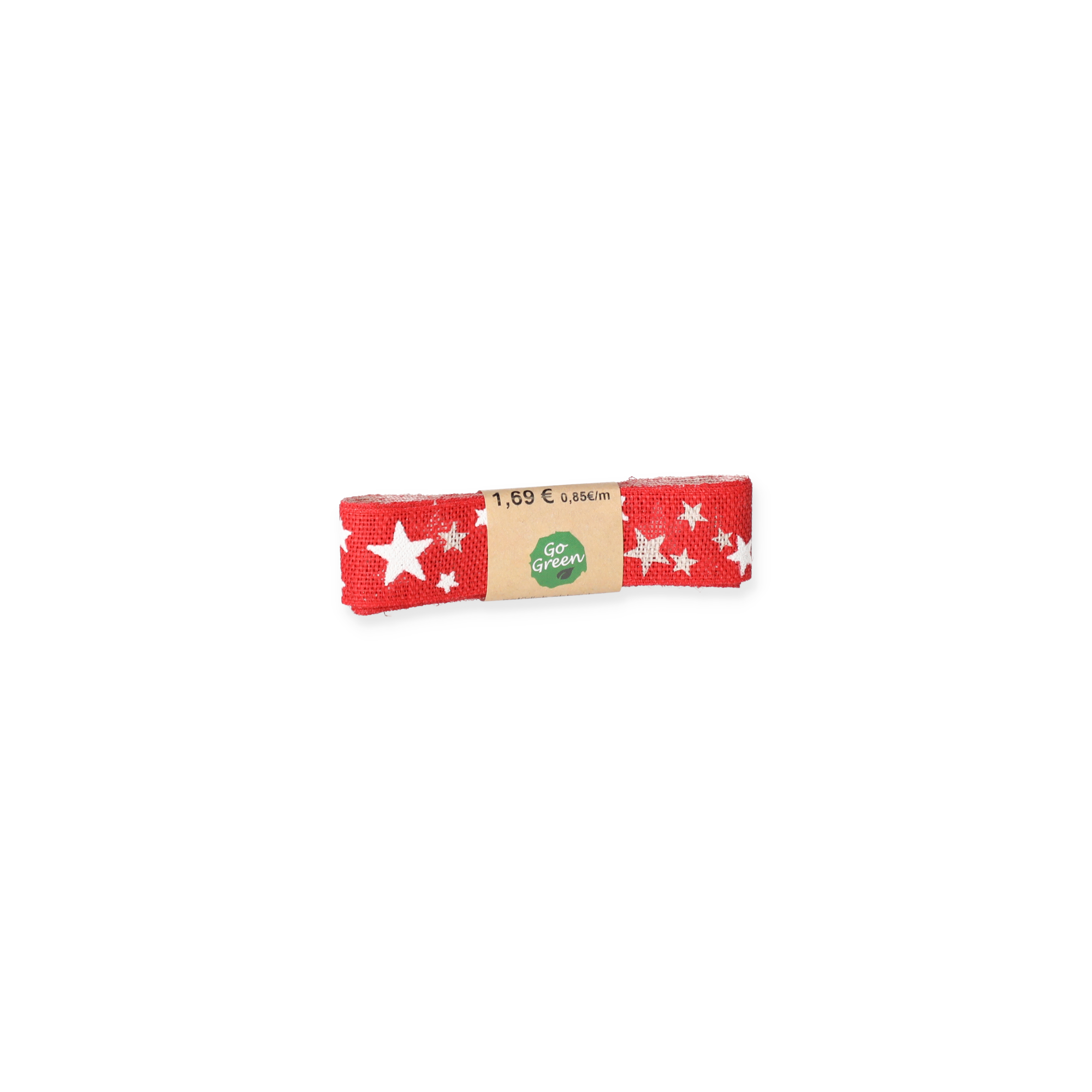 Geschenkband 'Abendhimmel' Baumwolle rot/weiß 25 mm x 2 m + product picture