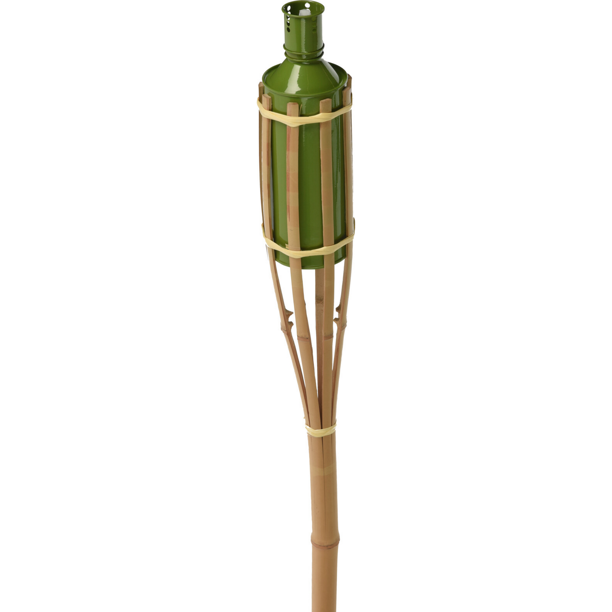 Gartenfackel Bambus 150 cm mit 4 verschieden farbigen Ölbehältern + product picture
