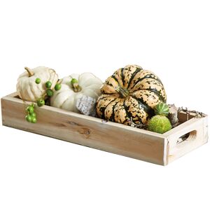 Zierkürbisse auf Holztablett mit Deko 34 cm