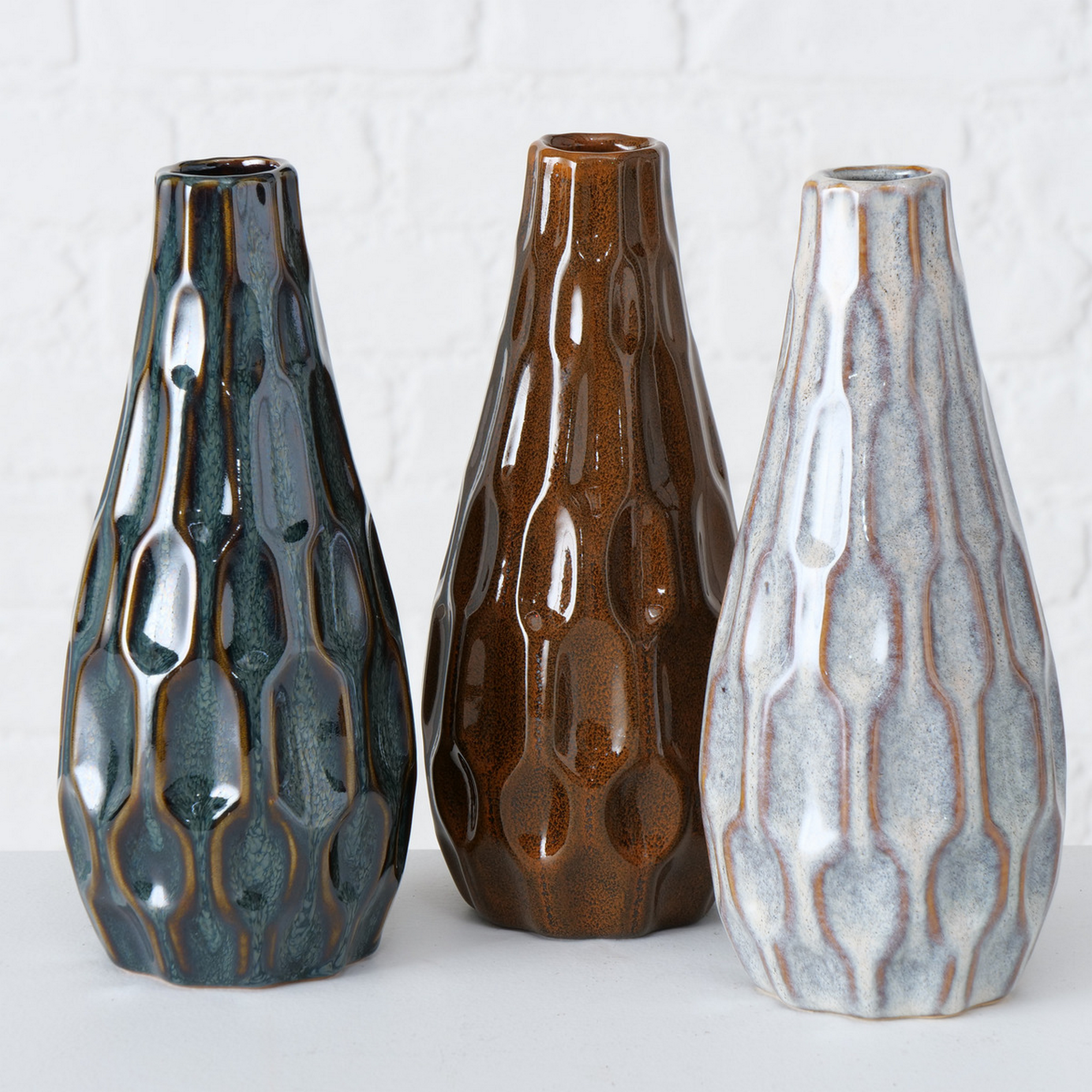 Vasen-Set 'Lenja' Porzellan mehrfarbig Ø 24 x 23 cm