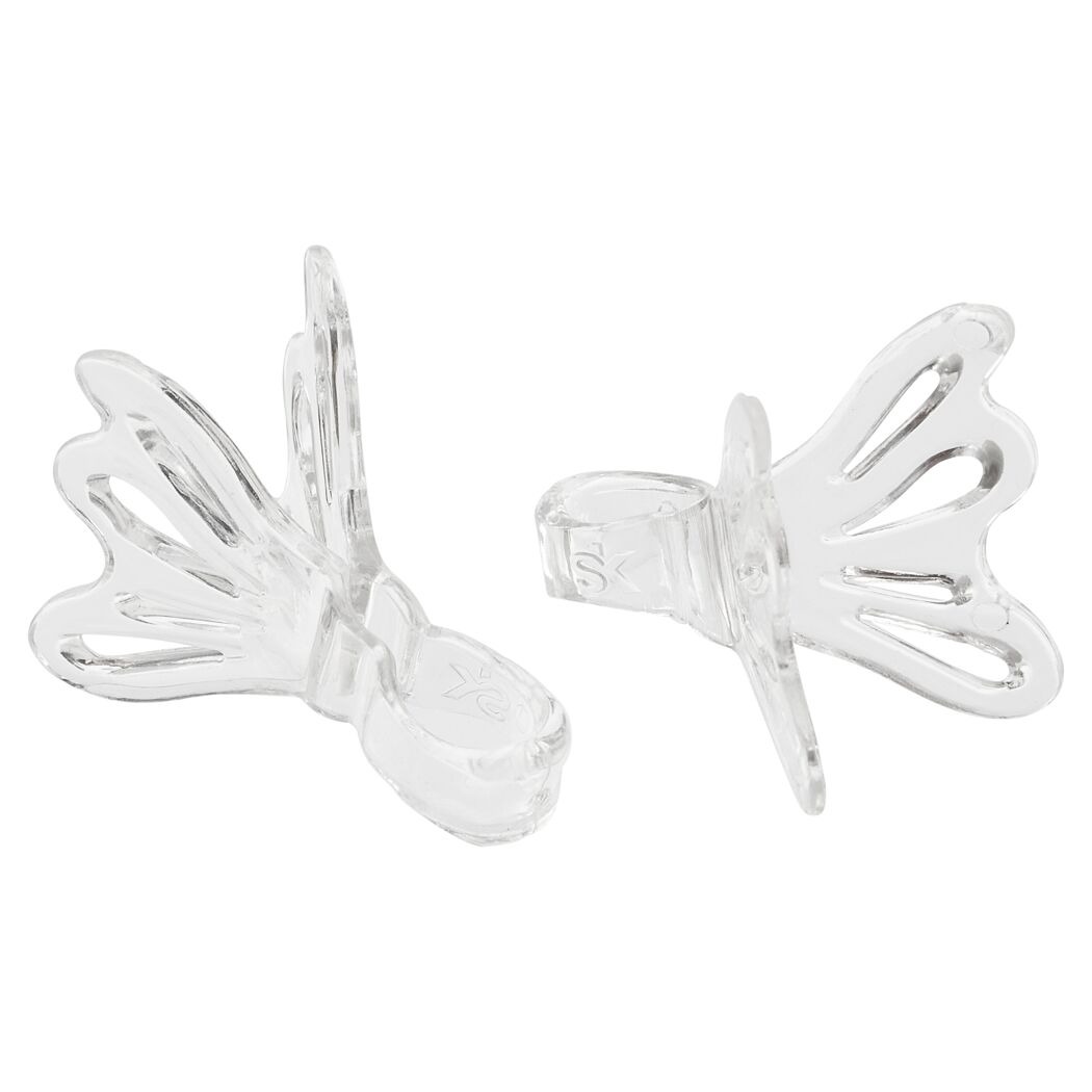 Zwei durchsichtige Orchideenclips