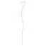 Orchideenstab Herz 55 cm rosa