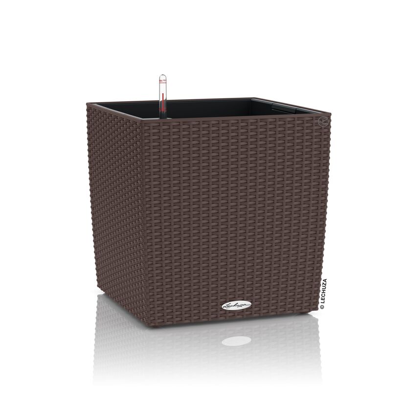 Brauner Übertopf Cube Cott. von Lechuza