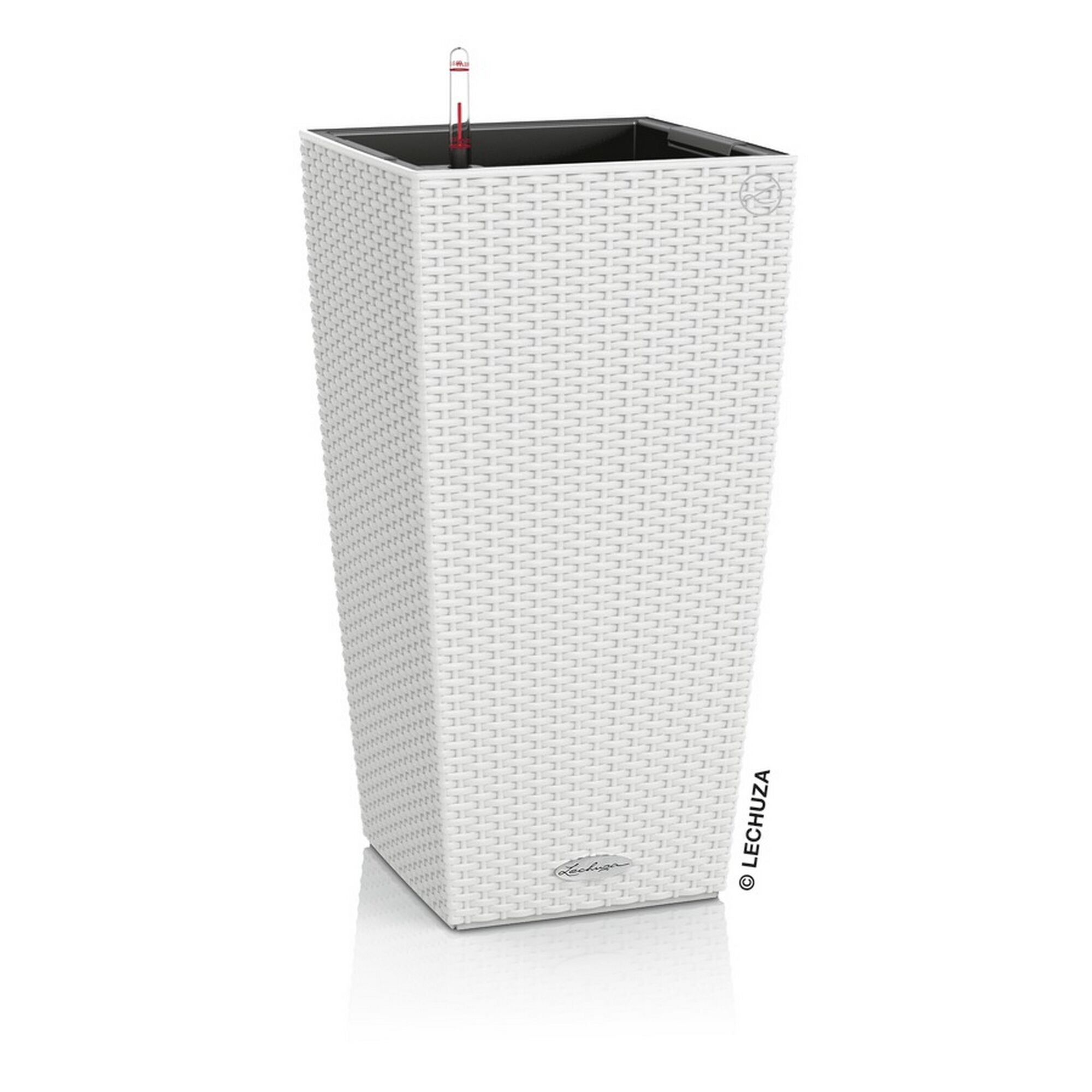 Weißer Kunststoff-Pflanztopf Cottage mit Wasserstandsanzeiger