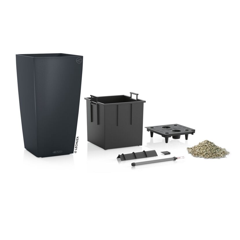 Lechuza Pflanzvase Cubico grau, Einzelteile
