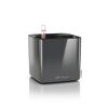 Anthrazitfarbener Übertopf Cube Glossy von Lechuza