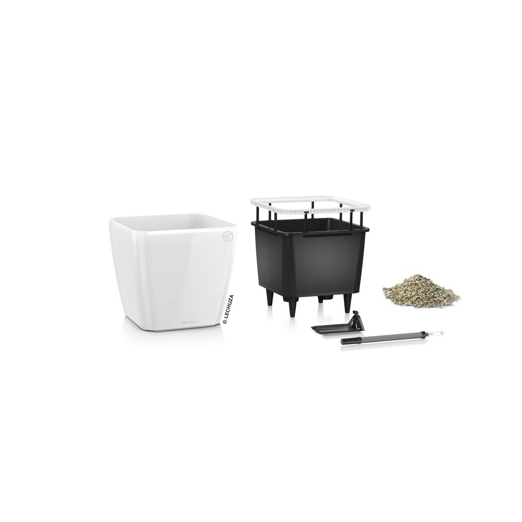 Lechuza Übertopf Quadro 28 cm weiß, Einzelteile