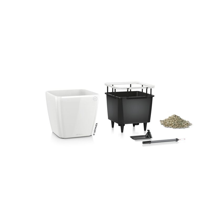 Lechuza Übertopf Quadro 28 cm weiß, Einzelteile