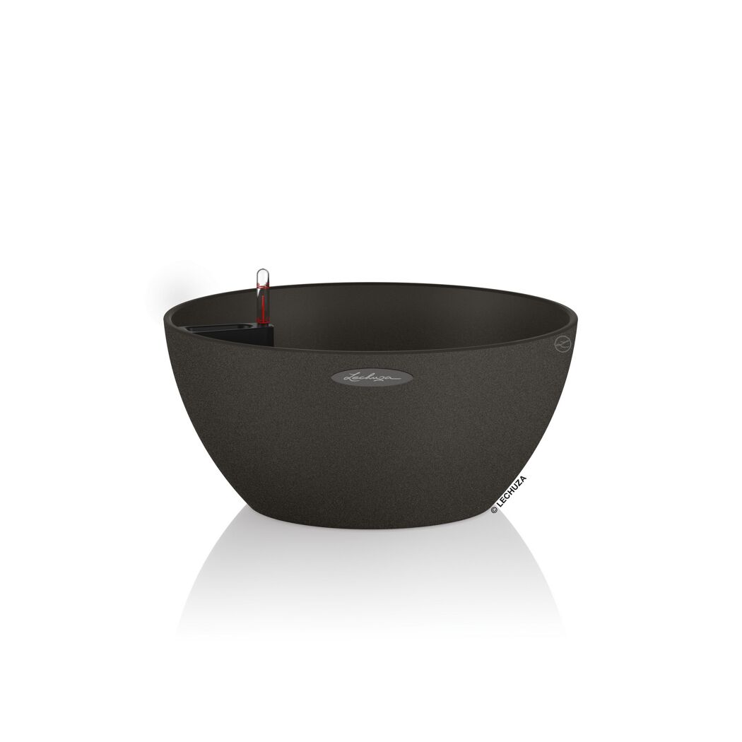 Schwarzer Lechuza Pflanztopf Cubeto Stone 30cm