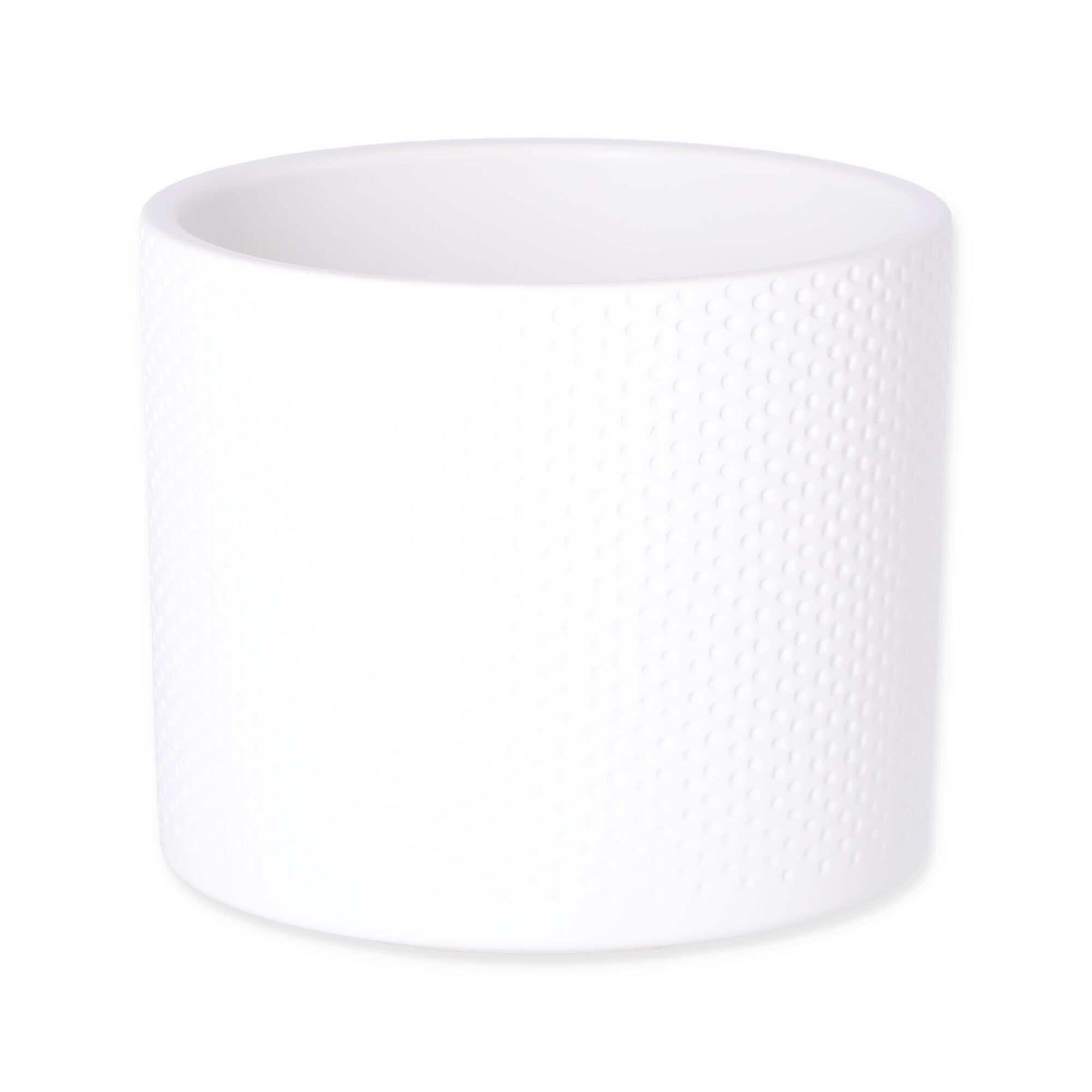 Weißer Übertopf Cari, 13 cm Durchmesser