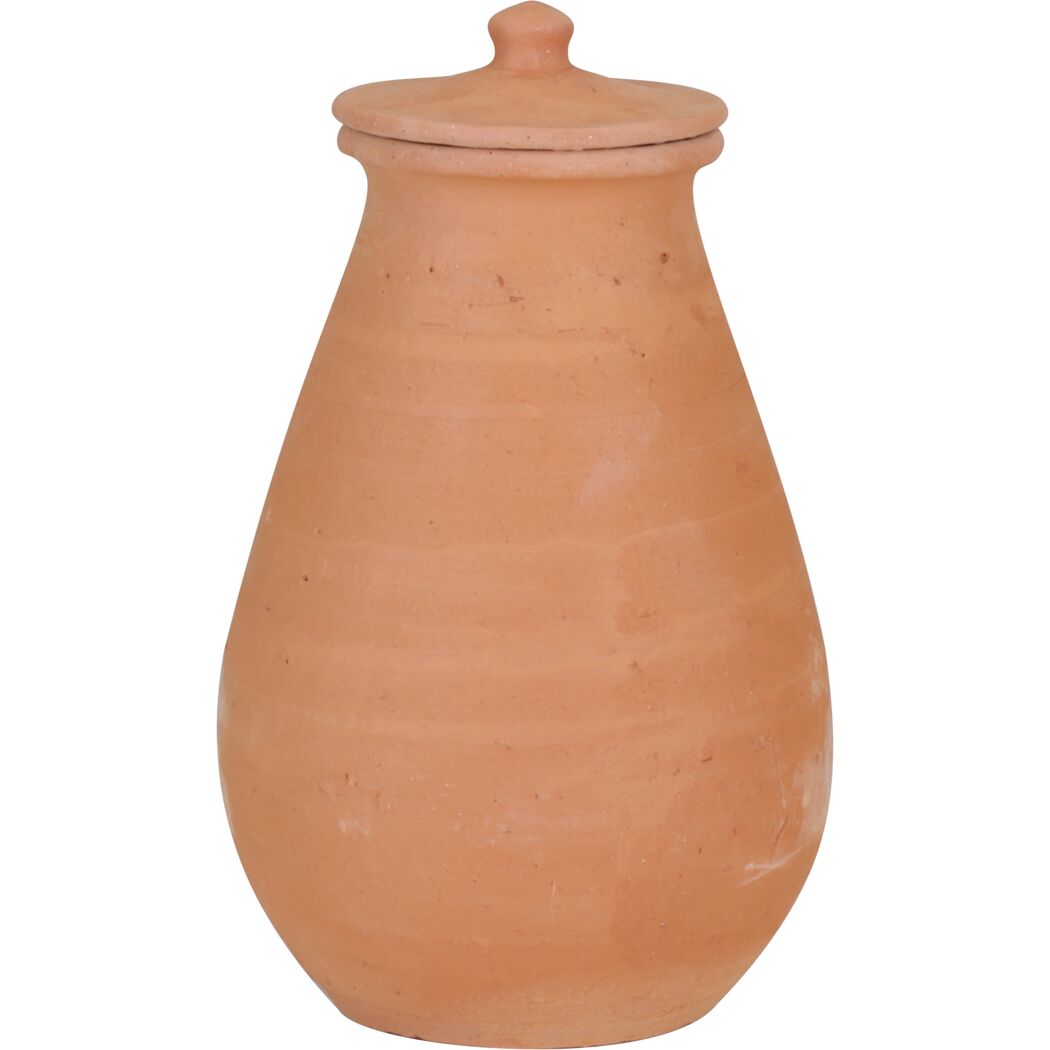 Bewässerungskrug 'Olla' Terracotta 0,7 Liter handgefertigt mit Deckel Ø 12 x H 19 cm