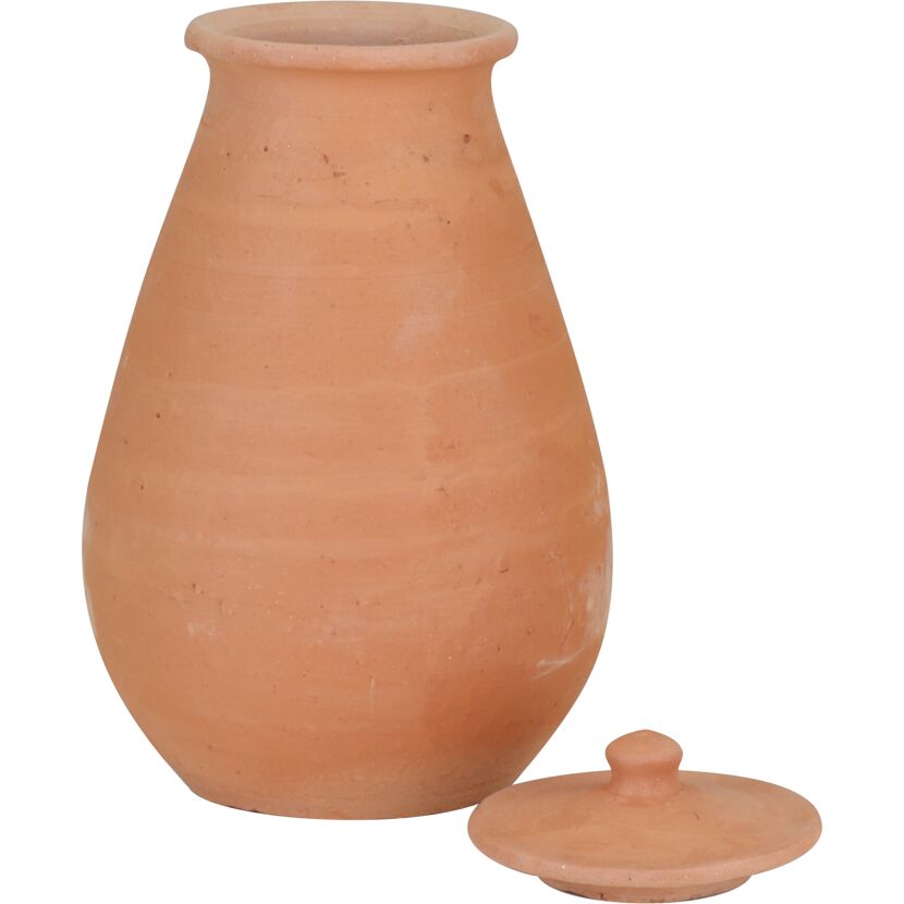 Bewässerungskrug 'Olla' Terracotta 0,7 Liter handgefertigt mit Deckel Ø 12 x H 19 cm