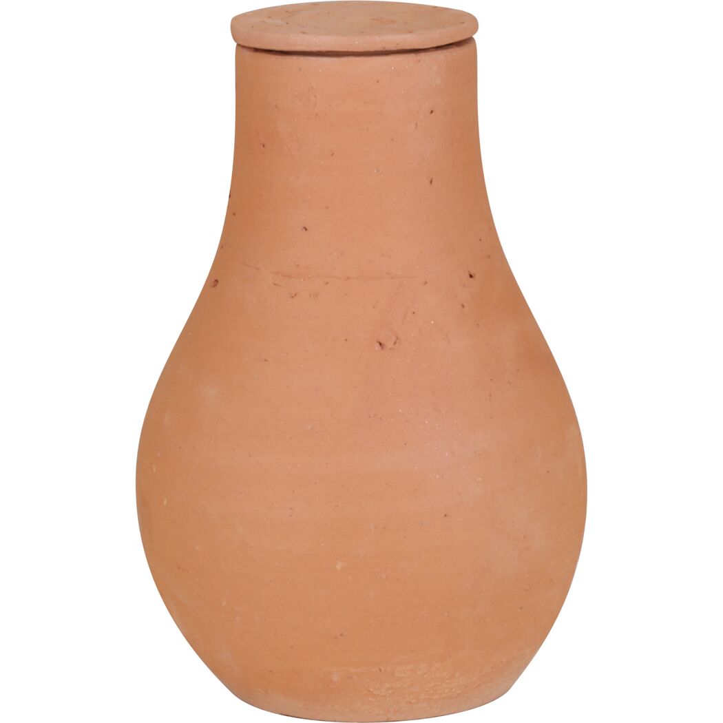 Bewässerungskrug 'Olla' Terracotta 1 Liter handgefertigt mit Deckel Ø 14 x H 19 cm