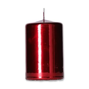Spiegeleffekt-Kerze rot Ø 6,5 x 10 cm, 2 Stück