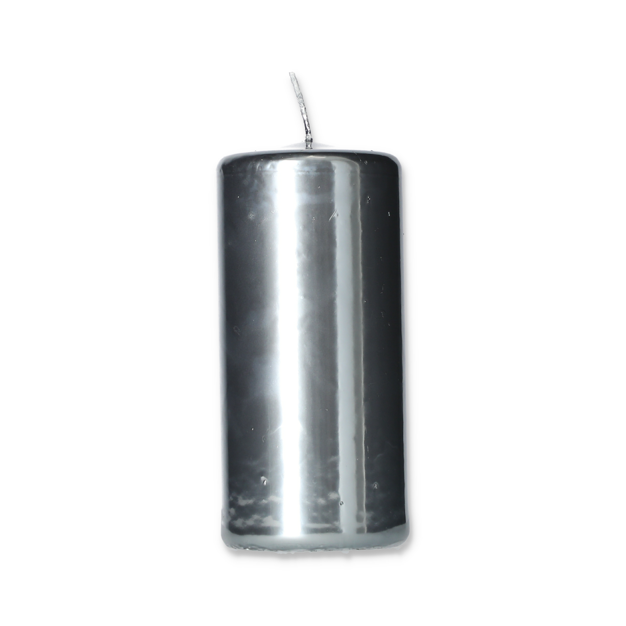 Spiegeleffekt-Kerze silbern Ø 7,5 x 14 cm, 2 Stück + product picture