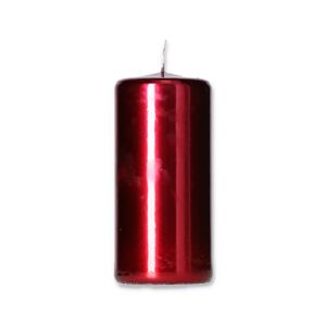 Spiegeleffekt-Kerze rot Ø 7,5 x 14 cm, 2 Stück