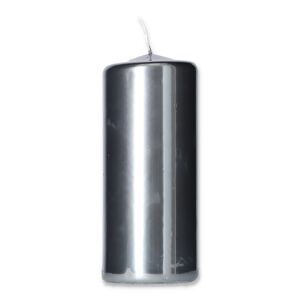 Spiegeleffekt-Kerze silbern Ø 7,5 x 18 cm