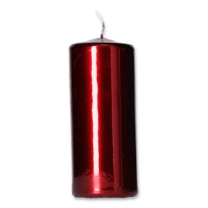 Spiegeleffekt-Kerze rot Ø 7,5 x 18 cm