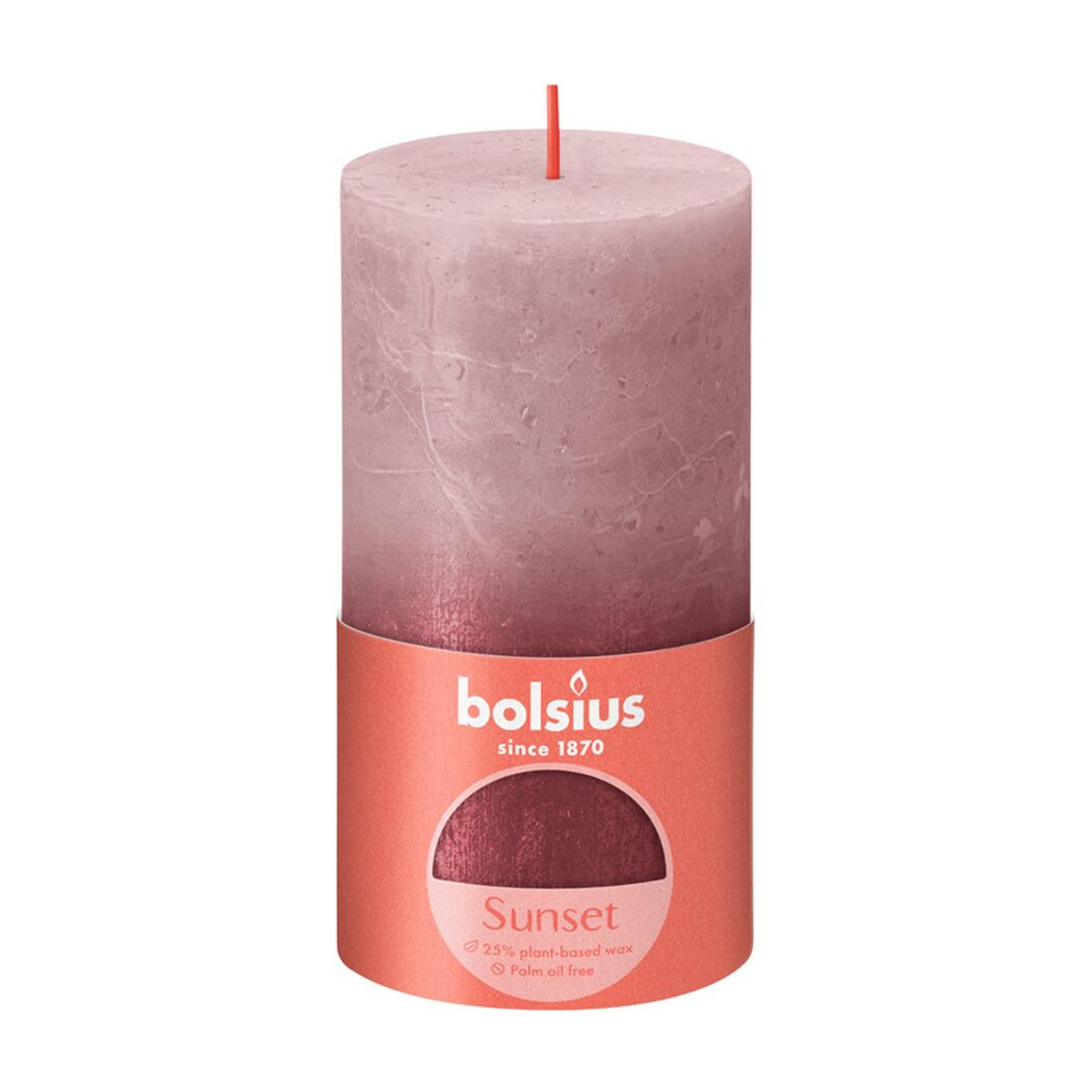 Bolsius Stumpenkerze Sunset rosa