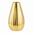 Deko-Vase goldfarben geriffelt Ø 9 x 15 cm