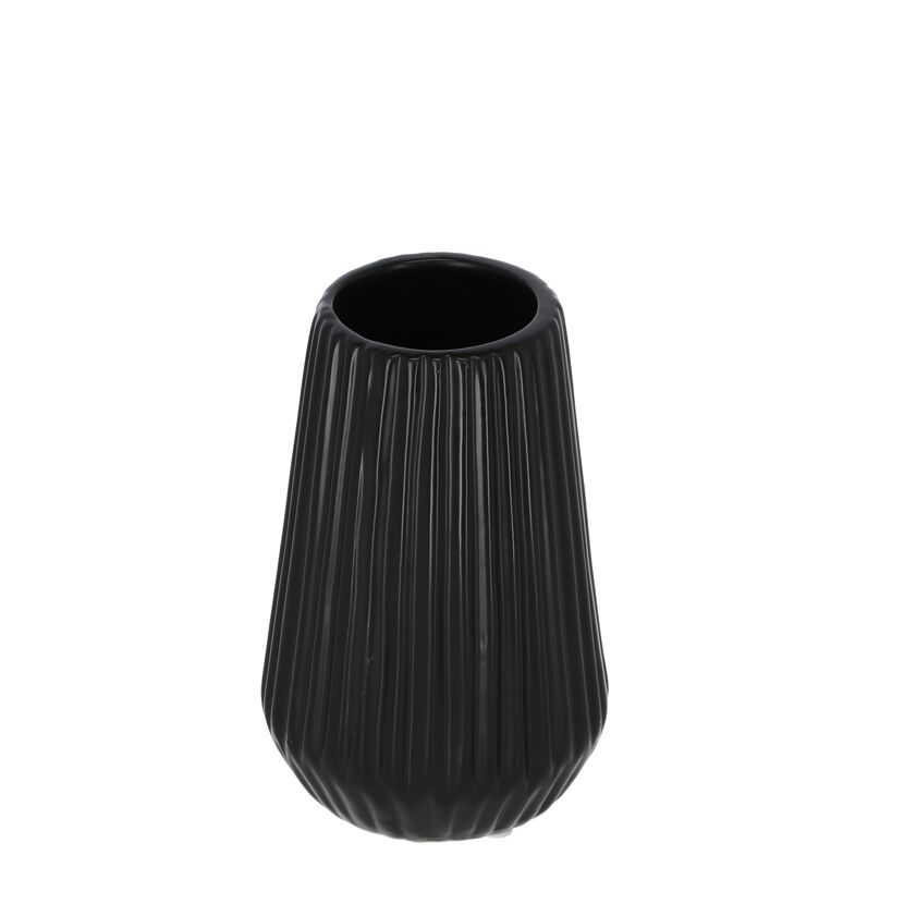 Deko-Vase Riffle schwarz 8 x 13,5 cm