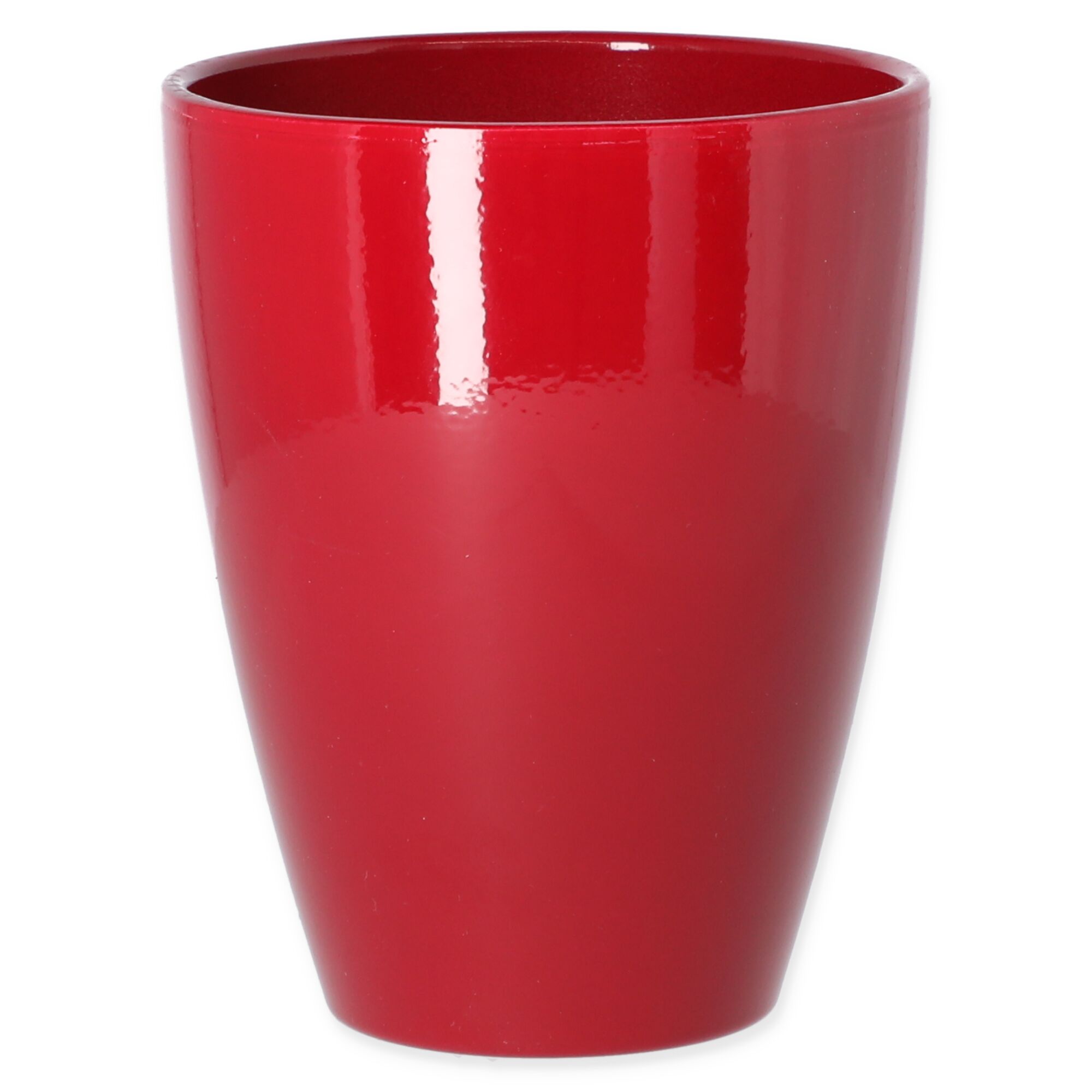 Weinroter Übertopf Lea glänzend