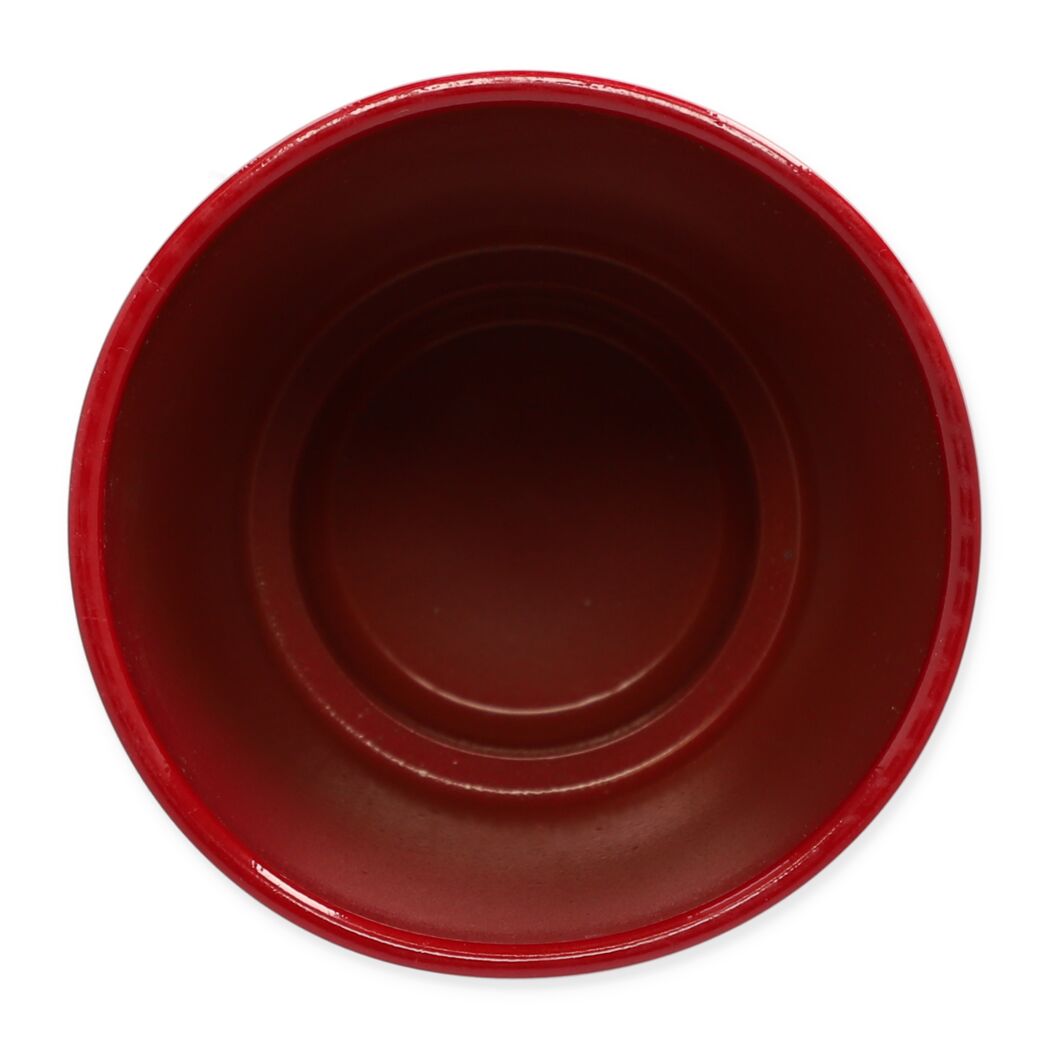 Weinroter Übertopf Lea, 13 cm, von oben