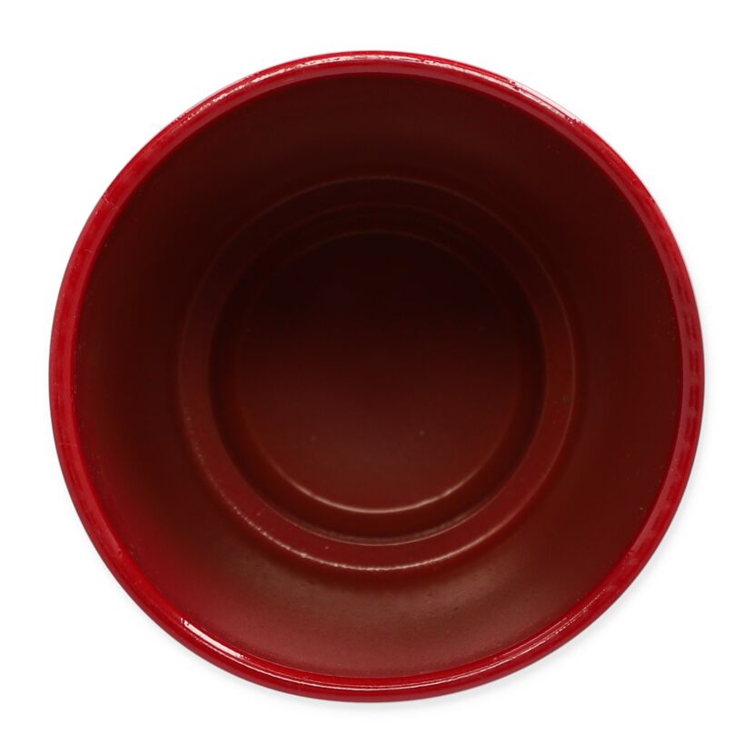 Weinroter Übertopf Lea, 13 cm, von oben