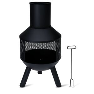 Gartenkamin schwarz Ø 37 x 76 cm