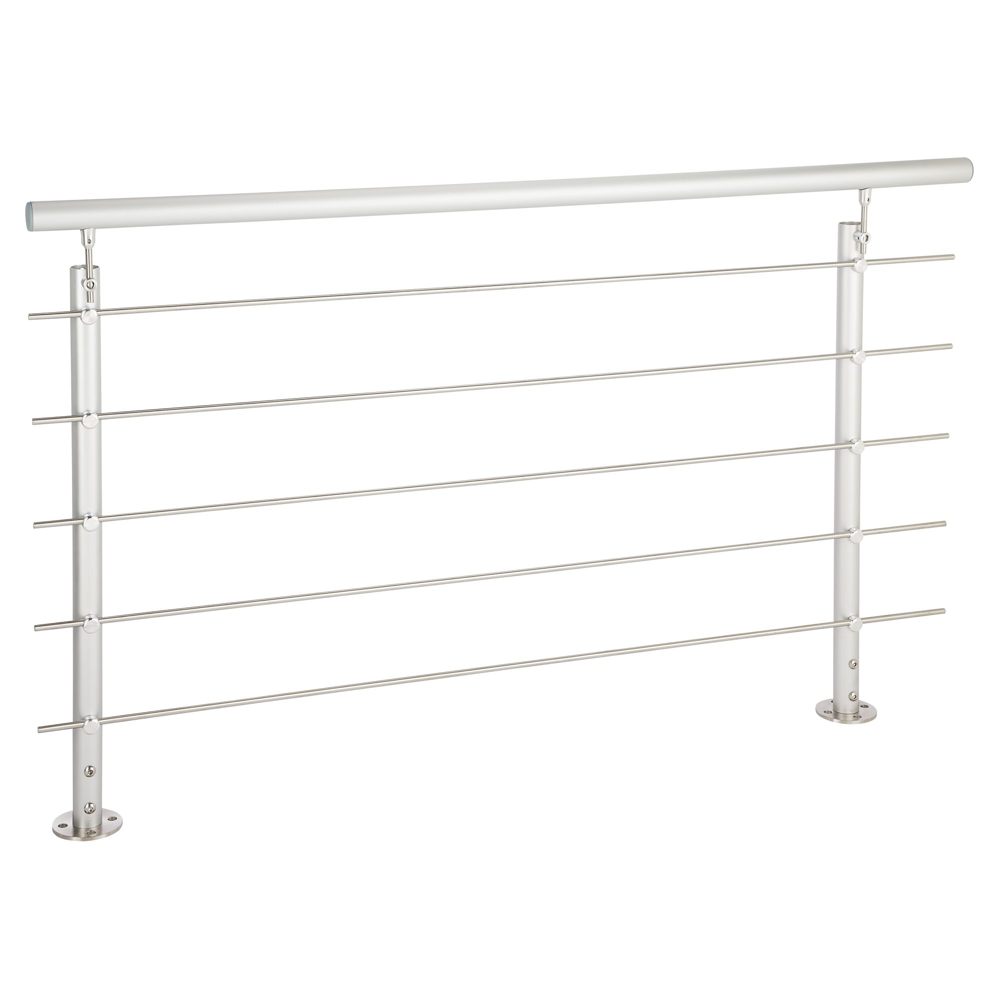 Alu-Geländer mit fünf Querstreben und Handlauf