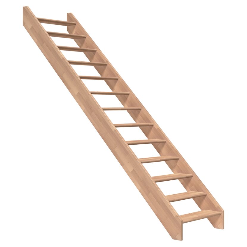 Holztreppe Paris gerade ohne Setzstufen
