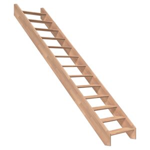 Treppe 'Paris' buchefarbend gerade ohne Setzstufen
