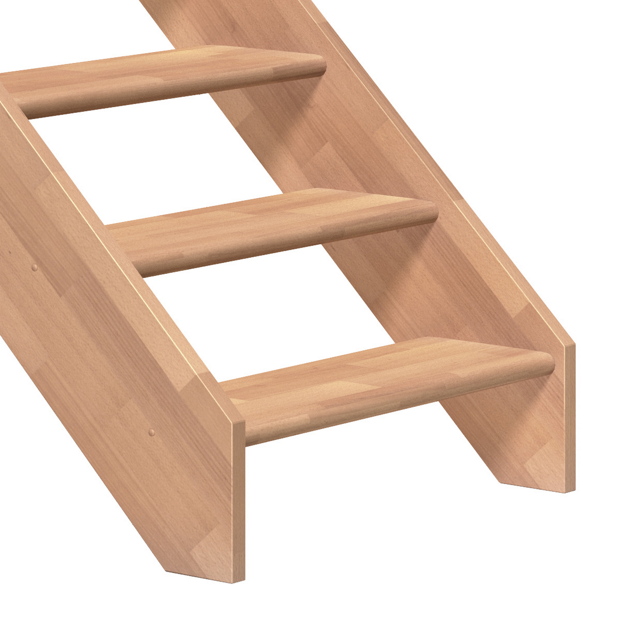 Treppe 'Paris' buchefarbend gerade ohne Setzstufen + product picture