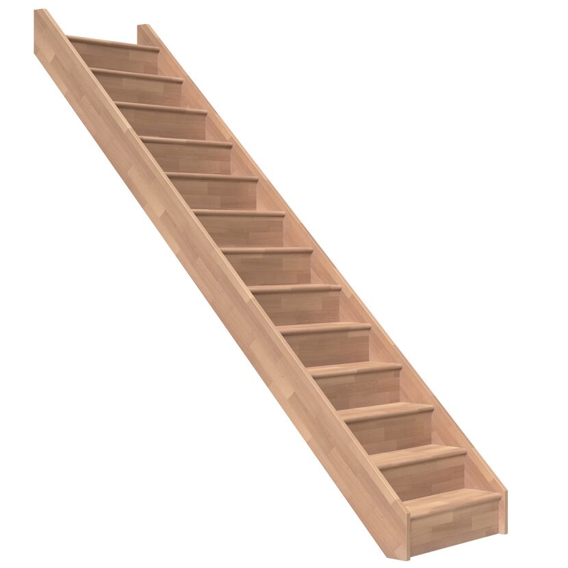 Holztreppe Paris in Buche mit Setzstufen