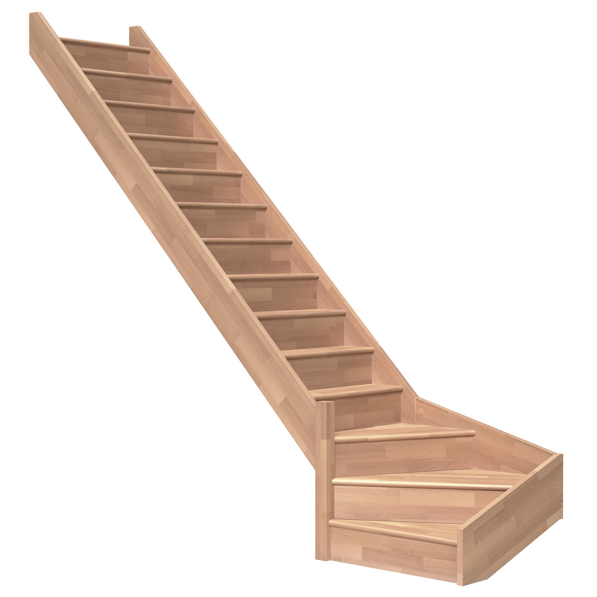 Hölzerne Treppe Paris mit viertelgewendeltem Setzstufen