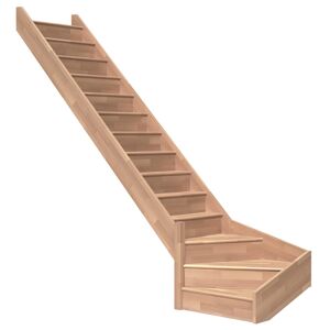 Treppe 'Paris' buchefarbend links gewendelt mit Setzstufen