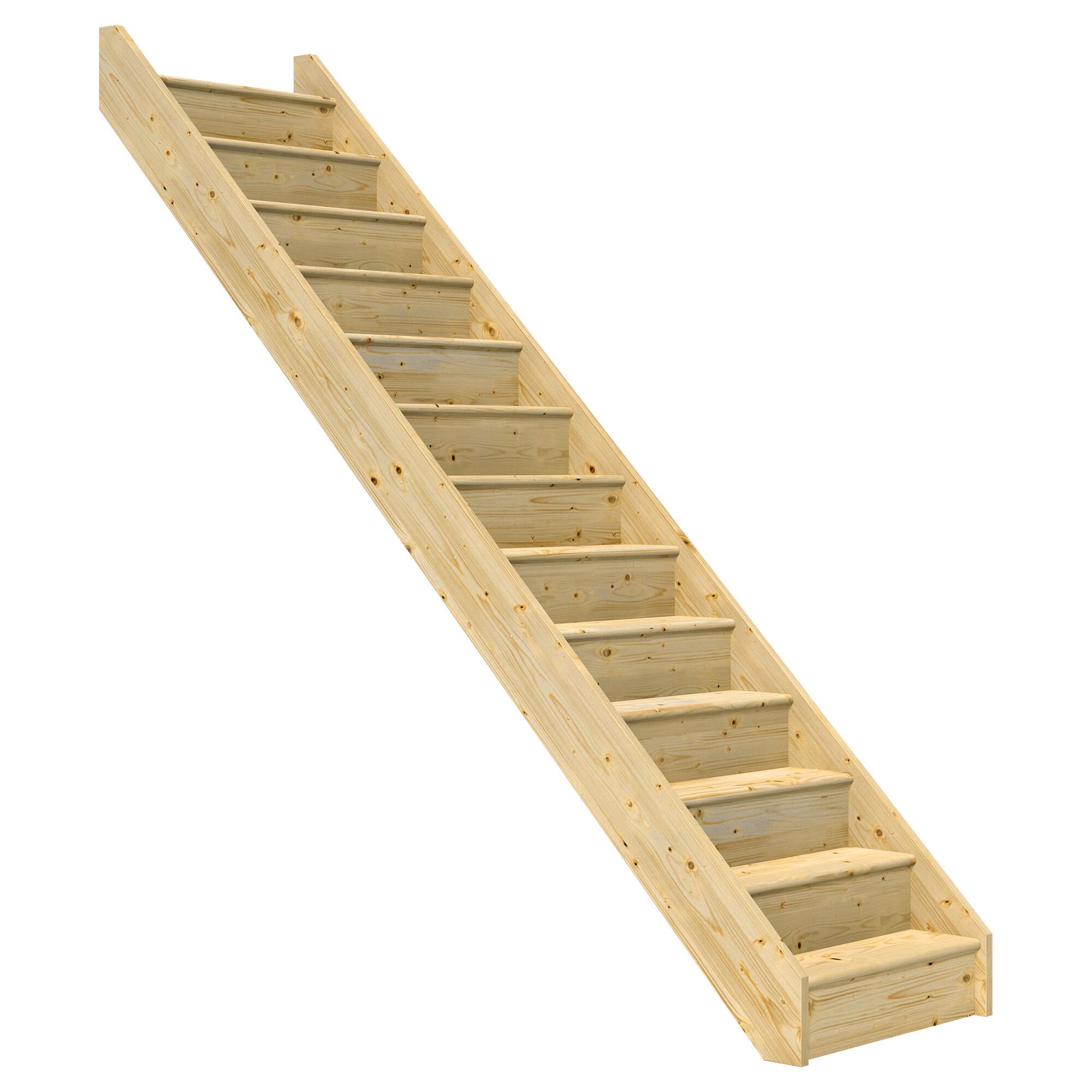 Holztreppe mit Setzstufen