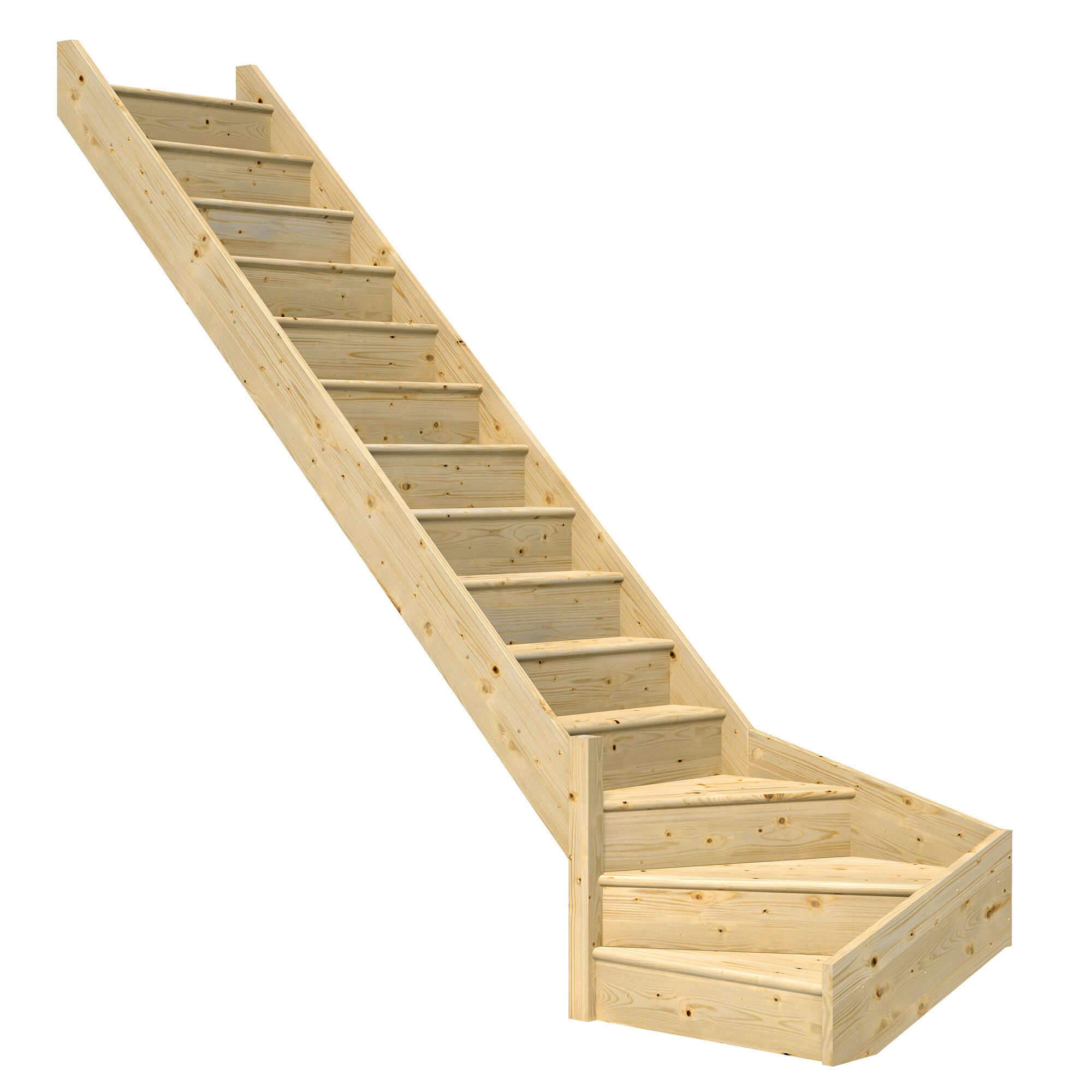 Hölzerne Treppe Paris mit viertelgewendeltem Treppenabsatz