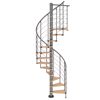 Spindeltreppe Oslo 140 cm grau/buche