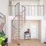 Spindeltreppe Oslo 140 cm grau/buche