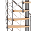 Spindeltreppe 'Oslo' grau/buche Ø 140 cm