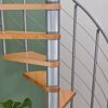 Spindeltreppe Oslo 140 cm grau/buche