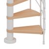 Weiße Spindeltreppe mit Buchenholzstufen