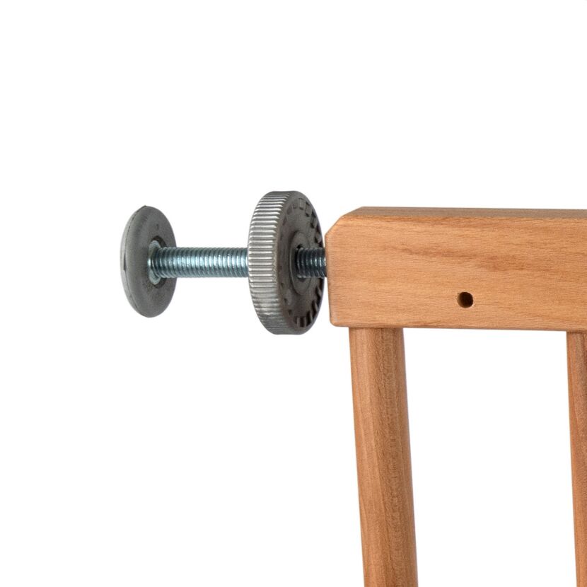 Holzgitter mit Metallschraube